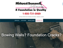Tablet Screenshot of midwestbasementsystems.com